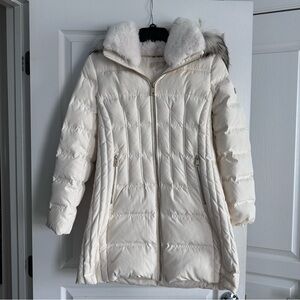 Michael Kors Down Filled Puffer Coat in Cream